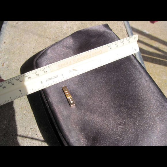 Brown Silky Modella Zippered Make Up Tote Bag Clutch Purse Handbag - Picture 10 of 10